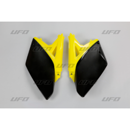 FIANCATINE LATERALI UFO PLAST SUZUKI RMZ 250 (2010-18) NERI E GIALLI*